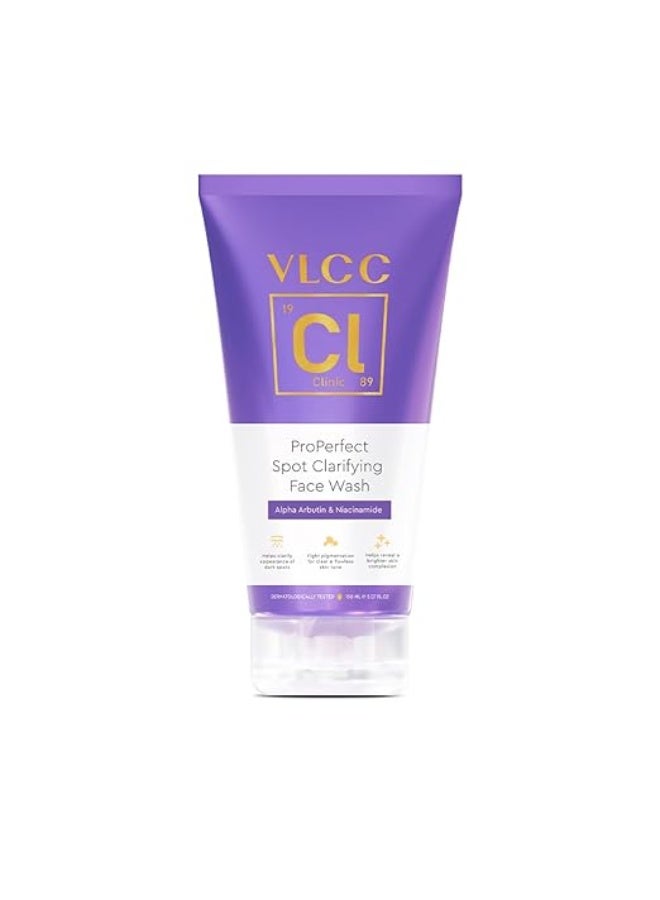 VLCC Clinic ProPerfect Spot Clarifying Face Wash 150 ml - AlphaXTM Complex is known for Spot lightening | Powered by Alpha Arbutin and Niacinamide | visibly fade dark spots, pigmentation - Image 1